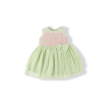 Vestido Festa Fit & Flare Mesh Nautinati Meninas | Idade 0-3 Anos Verde Limão