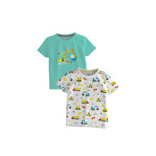 Nautinati Ragazzi Pacco da 2 T-shirt Stampate | Cotone | Età 1-5 Anni Bianco-Azzurro