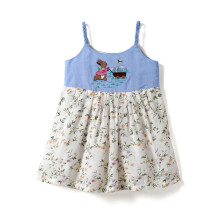 Nauti Nati Jurk Voor Meisjes (NN321-076_Blauw En Wit_12-18 Maanden)