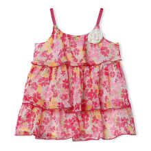 Vestido A-Line Floral Impressão para Meninas Bebê | Idade 0-3 Anos Amarelo