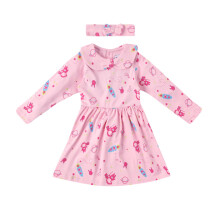 Vestido Casual Nautinati Meninas até o Joelho | Algodão | 0-24 Meses Rosa Bebê