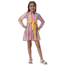 Vestido Fit And Flare Para Meninas Nautinati Com Laço | Mistura De Algodão | Idade 4-8 Anos Multicolorido
