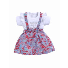 Vestido e Frock Floral em Algodão Puro MomS Love Para Bebés (Maroon, Pacote de 1)