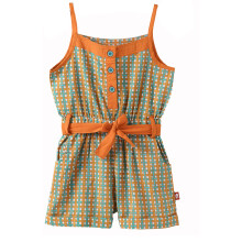 Nino Bambino 100% Biologische Katoen Multi Kleur Geruit Mouwloos Jumpsuit Voor Meisjes (3-4 Jaar)