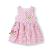 Vestido de Algodão Colorido Fit & Flare para Meninas | Idade 0-3 Anos Rosa