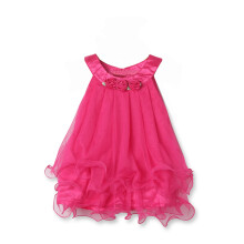 Vestido de Poliéster Rosa Impressão para Meninas Nautinati