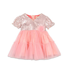 Nautinati Versierde Sequinned Net Fit Flare Jurk Perzik