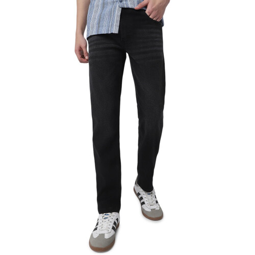 Neostreak Ανδρικά Μαύρα Jeans Κανονικής Γραμμής Heavy Washed Stretchable