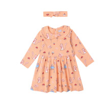 Vestido Casual para Meninas Nautinati até ao Joelho | Algodão | 0-24 Meses Coral