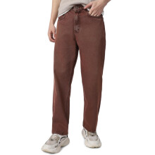 Neostreak Jeans Masculinos Castanhos Baggy Ajuste Largoo Tecido Pesado Lavado (Neojeanlstowl-02-Brown-34)