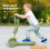 Dekko Foldable Kids Scooter Flip-able Seat Adjustable Height LED Light Green 8