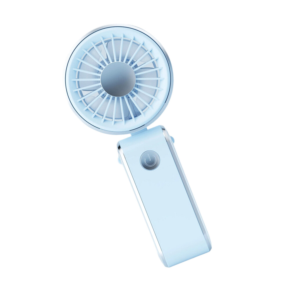 Portable Handheld Desk Fan Rechargeable Folding Fan-Blue 7754001944414