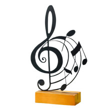 Handgemaakte metalen muzieknootdecoratie met houten-Ontwerp 2