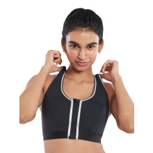 Nykd By Nykaa Soutien Desportivo Estiloso Para Mulheres, Fecho Frontal, Alta Suporte, Cookies Removíveis, Costas Racer - Nyk303 (Preto,34C)