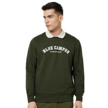 Numero Uno Homem Fleece Crew Neck Regular Sweatshirt (Kmssfc43-Olive- Olive_2Xl)