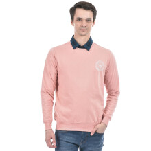 Sweatshirt Casual Preppy para Homens Número Um Rosa Claro