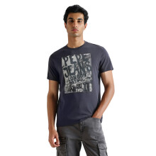 T-Shirt à Manches Courtes avec Imprimé Graphique Gris