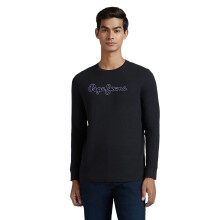 T-Shirt Nero Con Stampa Grafica Maniche Lunghe