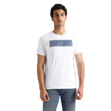 Vit Grafisk Tryck Kortärmad T-Shirt