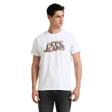 Vit grafisk tryck kortärmad T-shirt
