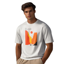 Nobero Mænds Graphic Print Regular Fit T-Shirt (1M-Twts-C1030-Sa_Serendipity-Hvid)