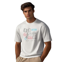 Nobero Herre Grafik Print Regular Fit T-Shirt (1M-Twts-C1030-Sa_To-Do List-Hvid)