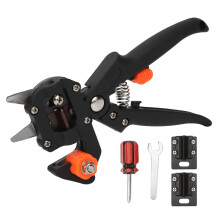 Carbon Steel Grafting Tool and Pruning Shears Set with 3 Interchangeable Blades, PVC Handle for Garden Fruit Trees