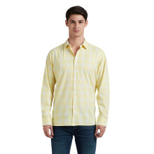 Camicia a maniche lunghe a quadri gialla