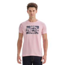 Herrars Rosa Grafisk Tryck T-Shirt