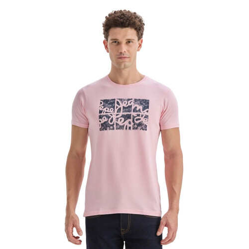 Pepe Jeans Herrars Rosa Grafisk T-Shirt