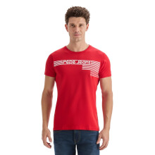Herrars Röd T-shirt med Grafiskt Tryck
