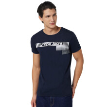 Herrnavy T-shirt med grafisk tryck