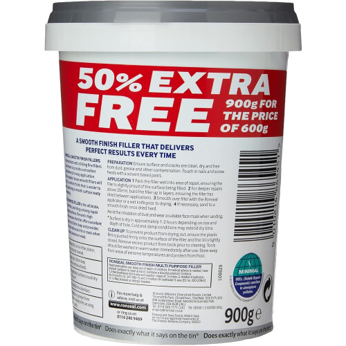 Multi-Purpose Ready Mixed Filler 900g White | Smooth Finish 1