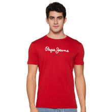 T-Shirt Homme Rouge Logo Imprimé