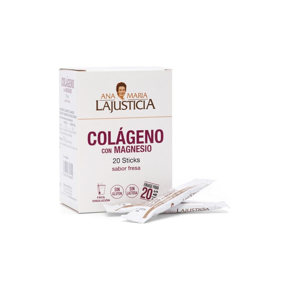 Ana Maria Lajusticiaâ® Collagen + Magnesium Strawberry Sticks X20 - Ana Marã­a Lajusticia