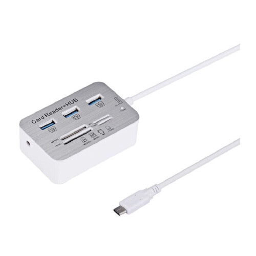 7in One HUB+4  Expander  TF MS M2 MMC Memory Card Reader Adapter for U Disk PC Laptop Mouse Keyboard Type-C