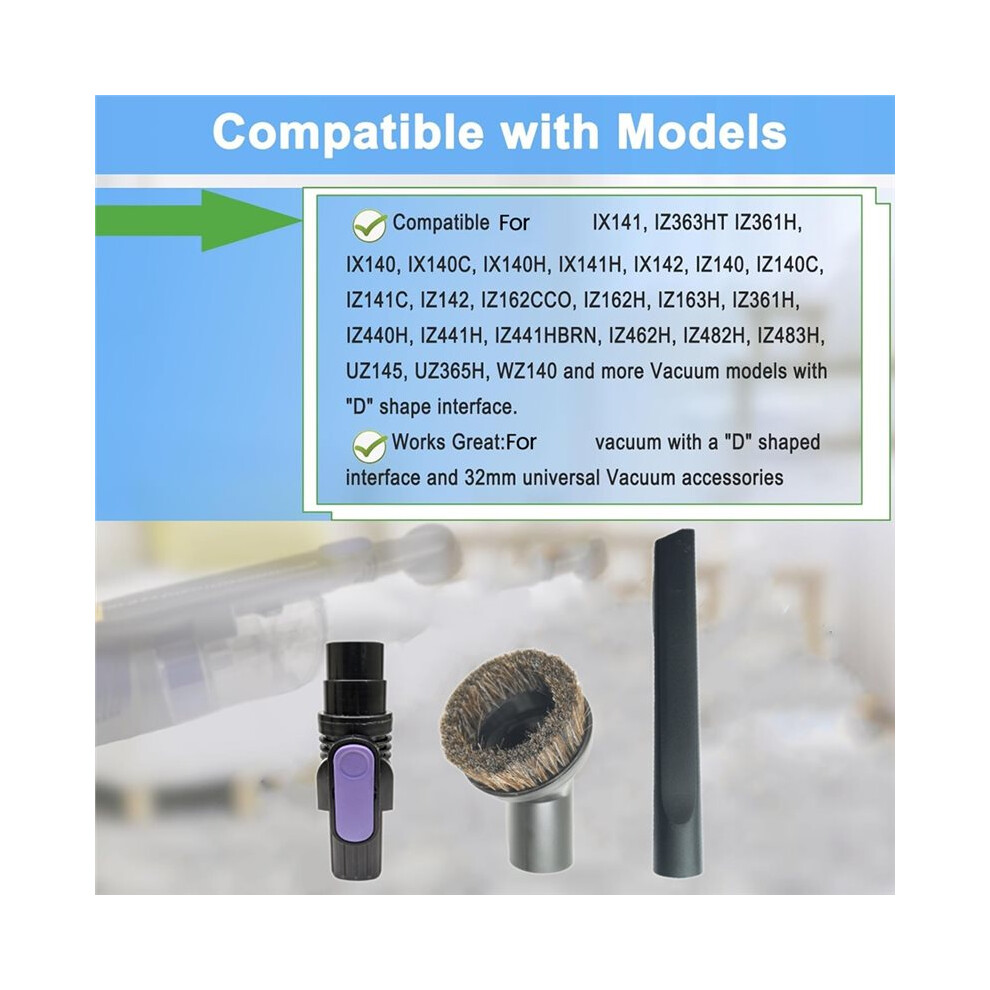 32Mm /35Mm 2-In-1 Vacuum Adapter For Ix141 Ix142 Iz363ht Iz361h Iz483h Vacuum Crevice Tool Horse Hair Brush B 6032578942523