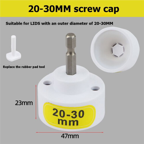Handheld Electric Bottle Capping Tool with Hex Shank, Plastic Bottle Sealing Adapter 35-41mm 2