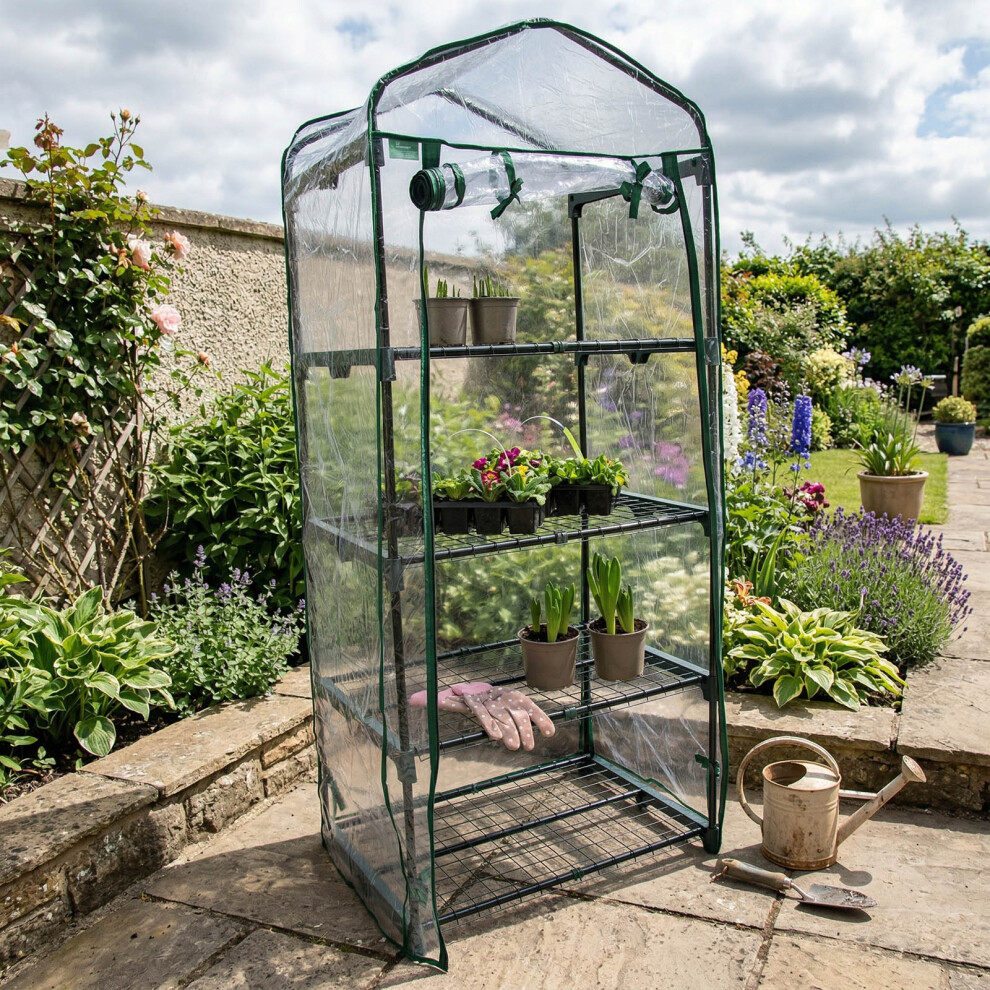 Actiasgear 4 Tier Mini Outdoor Greenhouse With Pvc Cover