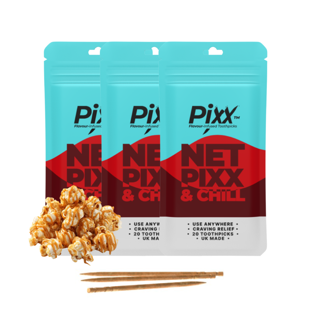 Pixx Netpixx & Chill Flavoured Toothpicks, 3 Packs | 20 Toothpicks Per Pack | Resealable Pouches | Sugar Free | High Strength Flavour | UK Made-image-OPC-PSZRHXB-NEW