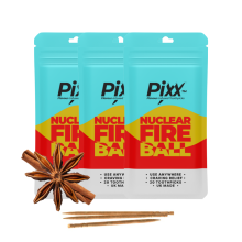 Pixx Nuclear Fireball Flavoured Toothpicks, 3 Packs | 20 Toothpicks Per Pack | Resealable Pouches | Sugar Free | High Strength Flavour | UK Made