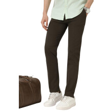Peter England Heren Mid Rise Slim Casual Broeken (Pctfsssbe70413_Olive, 36)