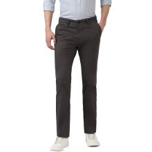 Peter England Mannen Grijze Print Super Slim Fit Broeken