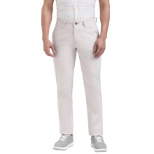 Calças Slim Fit Texturizadas Peter England para Homens Cinza