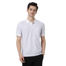 T-Shirt Polo Branco com Estampa para Homens Peter England
