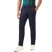 Heren Navy Effen Casual Broeken