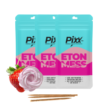 Pixx Eton Mess Flavoured Toothpicks, 3 Packs | 20 Toothpicks Per Pack | Resealable Pouches | Sugar Free | High Strength Flavour | UK Made