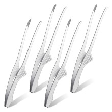 BBQ Tongs Stainless Steel SelfStanding Design for Korean Japanese Grill, Durable Easy Clean