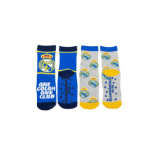 Meias infantis multicoloridas do Real Madrid, tamanho 27-30, algodão confortável, oficiais.