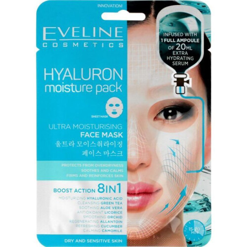 Maschera viso - patch viso Eveline cosmetics - M132585 - Maschera Facciale Flat Hyaluron
